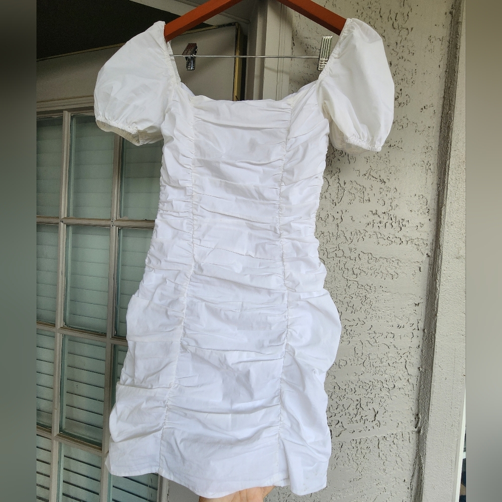 Superdown White Ruched Mini Dress - Picture 7 of 14